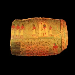 Antigua placa de pared antiguo dios egipcio y diosa fragmento de estela relieve - Imagen 1 de 4