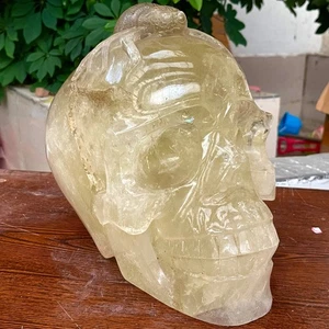 39,71 lb Top Natural Citrino Cuarzo Energía Calavera Tallada a Mano Cristal Reiki - Imagen 1 de 8