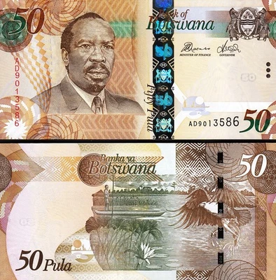 Botswana 50 Pula 2014, UNC, P-32c, Prefix Ad - Image 1 of 3