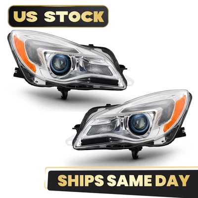 For 2014-2017 Buick Regal Halogen Headlight w/ Bulb Left+Right Pair - Image 1 of 4