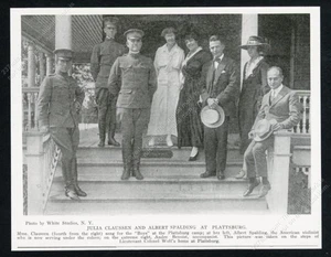 1917 Albert Spalding Julia Claussen foto Plattsburg artículo impreso vintage - Imagen 1 de 7