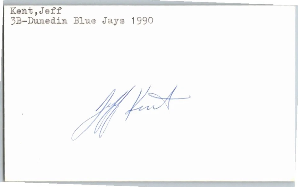 1990's -Jeff Kent- Signed/Autograph/Auto Index Card New York Mets MLB - Image 1 of 1