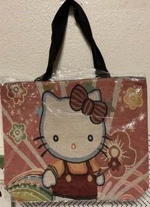 🥥 Hello Kitty Flower/Star Embroidery Tote Shoulder Bag Metallic Sparkling 🆕 - Picture 1 of 4
