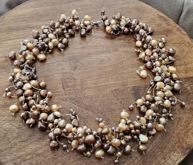 NOVO Colar Vintage de Pérolas de Água Doce de Cobre Torsade  - Imagem 1 de 4