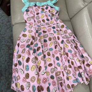 VTG Donut Print Pinup Dress - Size M - Pink Golightly Netti Dress Y2K Costume - Picture 1 of 10