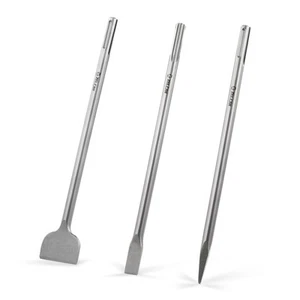 Chisel Set with SDS Max Shanks, 3pc Masonry Concrete Drill Bit Set, 18" Flat ... - Picture 1 of 7