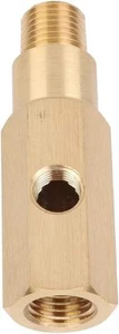 Universal Fit Oil Pressure Gauge Adapter 1/8 BSPT Brass T Piece Sensor Sender - Foto 1 di 10