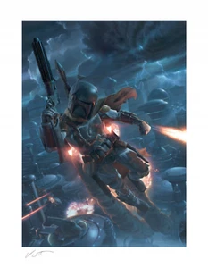 💎THE MERCENARY GICLEE MANDALORIAN STAR WARS BOBA FETT LIMITED ED ART PRINT💎 - Bild 1 von 1
