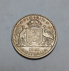 1961 Australia One Florin   Silver Coin   Two Shillings   Elizabeth Ii
