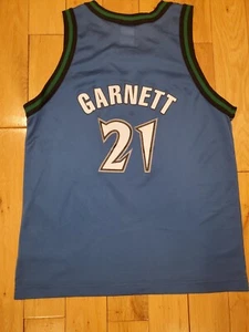 Champion Kevin Garnett 97 MINNESOTA TIMBERWOLVES Youth NBA Team Replica JERSEY L - Picture 1 of 14