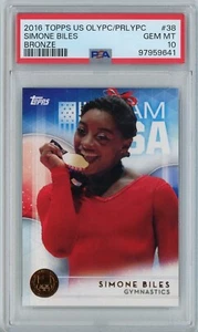 2016 Topps US Olympics & Paralympics 38 Simone Biles Bronze RC PSA 10 POP 70 - Picture 1 of 6