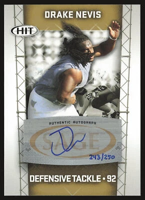 2011 SAGE HIT #92 Drake Nevis Autographs Gold AU,/250 - Image 1 of 2