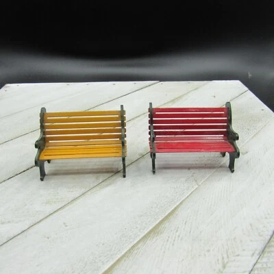 2 Mini Doll House Metal Park Benches, Excellent Condition - Image 1 of 4