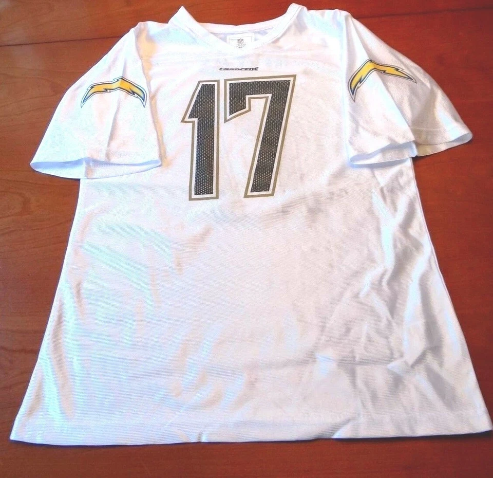 Camiseta deportiva de los San Diego Chargers #17 Phillip Rivers NFL para niñas talla XL 14-16  Foto 1 de 3