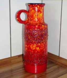 2 mal Rare Vintage Scheurich Vase 401 und 405 Fat Lava Keramik 60er 70er Jahre - Bild 1 von 18