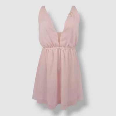 $249 Lise Charmel Women's Pink Sheer Chiffon Slip Night Dress Size M - Image 1 of 3