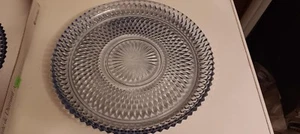 Indiana Glass Diamond Point Regal Blue Crystal Platter - Picture 1 of 2