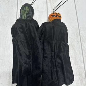 Lote Cabeza Plástica Grupo Mágico Papel Calabaza Bruja Colgante Halloween 1999 De Colección - Imagen 1 de 8