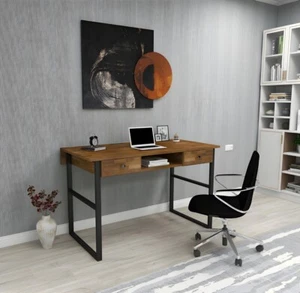 Dunkelbrauner Schreibtisch Ablagetisch Büromöbel Holz Möbel Luxus Tisch - Bild 1 von 1