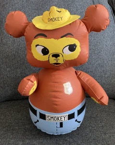 Vintage inflable inflable roly poli Smokey The Bear Ideal Toy Co 15" años 60 70 - Imagen 1 de 8