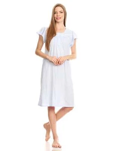 00131 Women Nightgown Sleepwear Pajamas Woman Short Sleeve Sleep Nightshirt - Picture 1 of 20