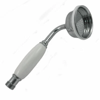 Large Traditional Victorian Shower Head Handset with Ceramic Handle Chrome