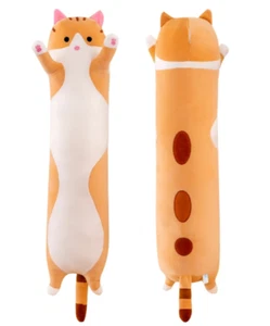 Lindo muñeco gato de algodón de 19 pulgadas de largo juguete de peluche suave animal de peluche gato juguete 1 pieza - Imagen 1 de 7