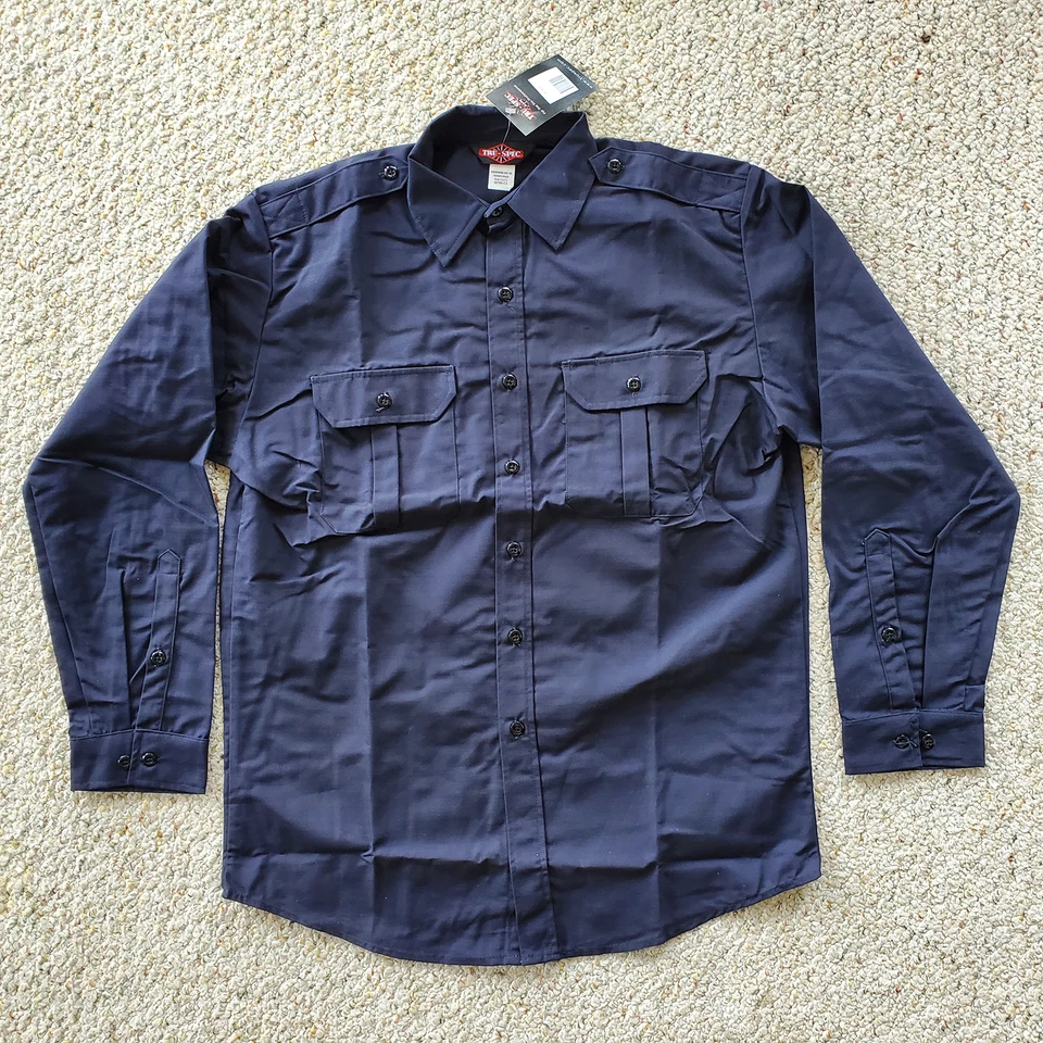 Tru-Spec Long Sleeve Tactical Dress Shirt Navy Blue Mens Size Large Long - Image 1 of 4