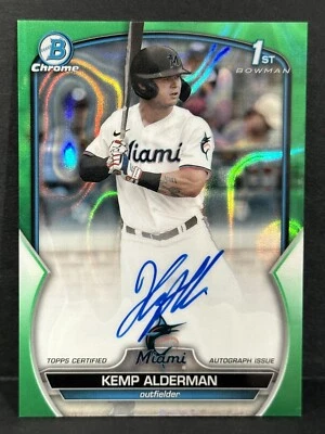 2023 Bowman Chrome Draft 1st Bowman Kemp Alderman On Card Auto Green Lava /99 - Image 1 of 4