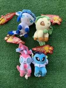 Pokemon Center Eevee Evoltions Pokedoll Mini Sylveon Vaporeon Glaceon Leafeon - Imagen 1 de 6