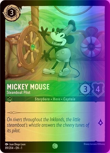 Lorcana Mickey Mouse - Steamboat Pilot (89/216) The First Chapter LP FOIL