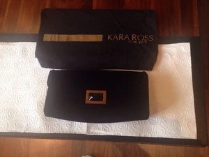 Kara Ross Designer VelvetClutch Bag With Black Onyx Stone Detail -New In Dustbag - Picture 1 of 6
