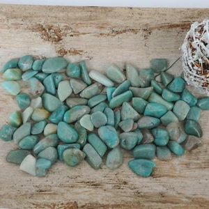 1/4 lb Tumbled Amazonite Gemstone Crystals 15-30 Stones Blue Green Rock Specimen - Picture 1 of 5