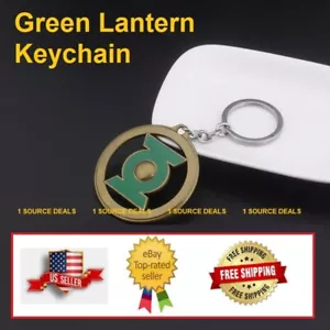 Green Lantern DC Comics Keychain Antique Brass Metal Keyring Cosplay Ships Free - Picture 1 of 10