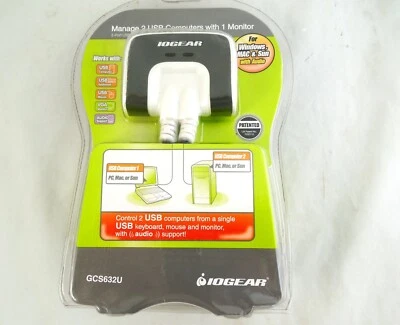 IOGEAR GCS632U 2-Port USB KVM Switch NEW - Image 1 of 4