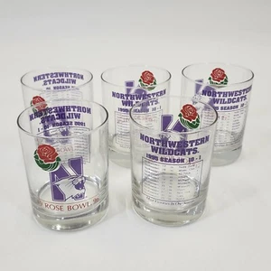 Northwestern University Wildcats 1996 Rose Bowl Champions Glasses Set of 5 Lot - Picture 1 of 7
