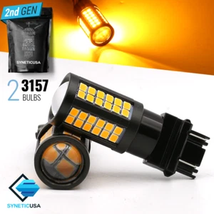 2X Amber Yellow 68SMD LED 3157 Turn Signal Blinker Corner Lights bulbs - Picture 1 of 9