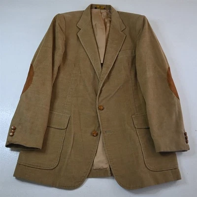 De Colección Haggar 44L Caqui Pana Parche en el Codo Hombres Blazer Traje Chaqueta Abrigo Deportivo Foto 1 de 4