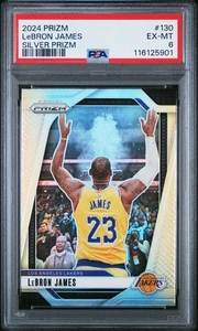 2024-25 Panini Prizm SILVER Lebron James Card #130 PSA 6 - Picture 1 of 2