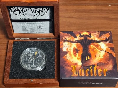 Moneda de plata Angels & Demons LUCIFER $5 Niue Mint de Polonia 62,2 gramos rara 2021 Foto 1 de 4