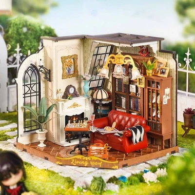 Rolife Catherine's Living Room Wooden Dollhouse Kit 3D Miniature House Xmas Gift - image 1 of 4