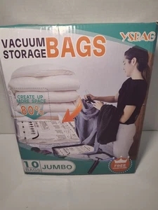 10 Stück Jumbo Vakuum Aufbewahrungsbeutel mit Handpumpe, 80% Stauraumsparend, - Bild 1 von 5