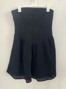 Mini Vestido Solero Universal Thread Para Mujer Gasa Arrugada Calada Negro M Nuevo Con Etiquetas - Imagen 1 de 5