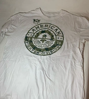 Camisa XXL American Fighter Para Hombres UFC MMA Gimnasio Entrenamiento Blanco Verde Algodón Foto 1 de 4