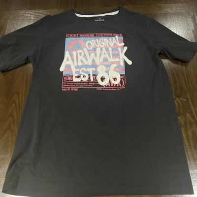 Camiseta Airwalk manga curta masculina L skate juvenil preta - Imagem 1 de 4