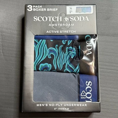 Scotch & Soda Amsterdam Boxer Briefs Active Stretch 3 Pack Multicolor Small - Image 1 of 4