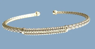 Brazalete Charles Garnier Plata Esterlina Circonita cúbica Perú ¡¡Elegante!! "6,5-7,5"" usado en excelente estado! Foto 1 de 3