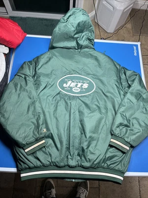 Chaqueta Reebok con Capucha Tipo Universitario Puffer NFL New York Jets De Colección Para Hombre Talla XL Foto 1 de 4