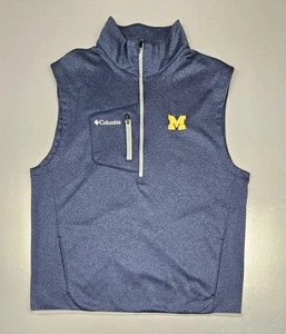 Columbia Golf University Of Michigan Wolverines Vest Mens Large Blue Explorer  - Picture 1 of 7