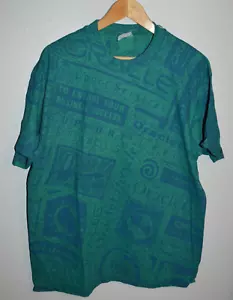 Vintage ORACLE Computer Software T Shirt Large AOP ALL OVER PRINT 90’s TECH - Picture 1 of 4